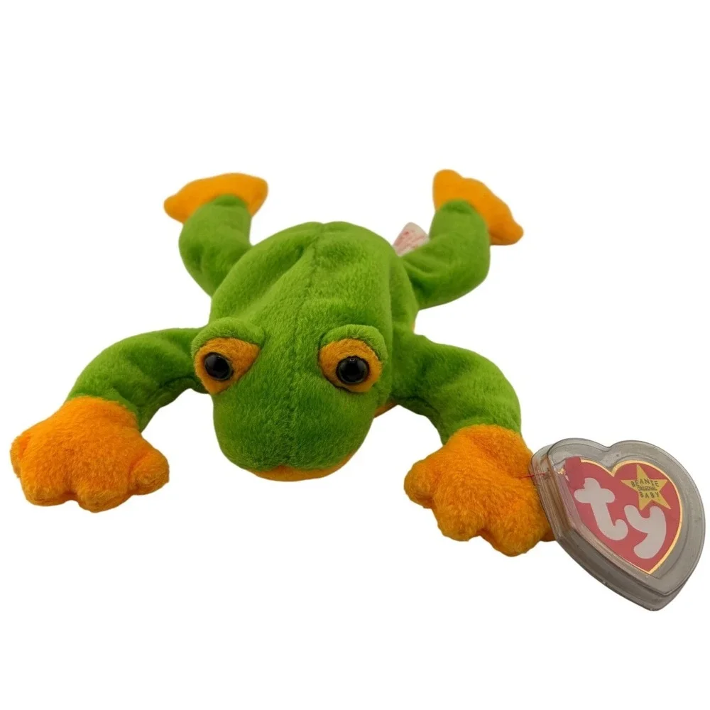 Ty Beanie Babies Smoochy the Frog OS Green Retro Y2K Plush Vintage Toy‎